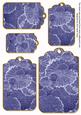 Blue Oriental Lily Pad Tag Embellishment Sheet