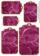 Cerise Oriental Lily Pad Tag Embellishment Sheet