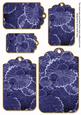 Dark Blue Oriental Lily Pad Tag Embellishment Sheet