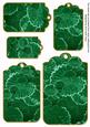 Dark Green Oriental Lily Pad Tag Embellishment Sheet