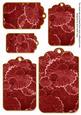 Dark Red Oriental Lily Pad Tag Embellishment Sheet