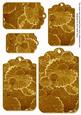 Gold Oriental Lily Pad Tag Embellishment Sheet