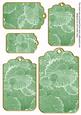 Mint Green Oriental Lily Pad Tag Embellishment Sheet