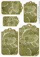 Olive Oriental Lily Pad Tag Embellishment Sheet