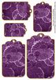 Purple Oriental Lily Pad Tag Embellishment Sheet