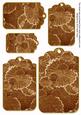 Vintage Tea Oriental Lily Pad Tag Embellishment Sheet
