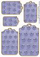 Blue Toned Owl Tag Embellishment Sheet