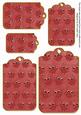 Dark Red Toned Owl Tag Embellishment Sheet