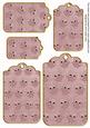 Dusky Pink Toned Owl Tag Embellishment Sheet