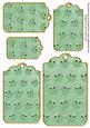 Mid Green Toned Owl Tag Embellishment Sheet