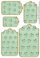 Mint Green Toned Owl Tag Embellishment Sheet