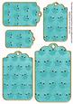 Teal Toned Owl Tag Embellishment Sheet