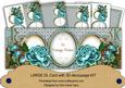 Teal Rose in Vintage Prime! Large Dl Decoupage Card Kit