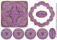 Purple Holly Seasons Greetings 3D Rosette Decoupage Topper