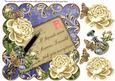 Cream Roses Blue If Friends Were - 8in Scallop Step by Step