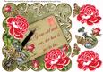 Bpink Roses Olive Grow Old with Me. 8in Scallop Step by Step