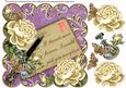 Cream Roses Purple If Friends Were. 8in Scallop Step by Step