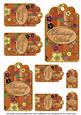 Borange Painted Coloured Cherry Blossom Birthday Tag Sheet