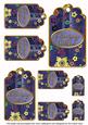 Dblue Painted Coloured Cherry Blossom Birthday Tag Sheet