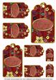 Dred Painted Coloured Cherry Blossom Birthday Tag Sheet