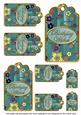 Dteal Painted Coloured Cherry Blossom Birthday Tag Sheet