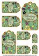 Mint Green Painted Colour Cherry Blossom Birthday Tag Sheet