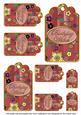 Pink Painted Colour Cherry Blossom Birthday Tag Sheet