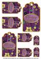 Purple Painted Colour Cherry Blossom Birthday Tag Sheet