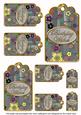 Silver Painted Colour Cherry Blossom Birthday Tag Sheet