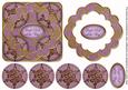 Purple Goldflake Jingle Bells 3D Rosette Decoupage Topper