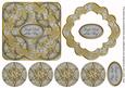Silver Goldflake Jingle Bells 3D Rosette Decoupage Topper