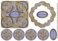 Pale Blue Goldflake Seasons Greetings 3D Rosette Topper