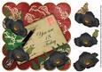 Black Red Poppy 18 Today 8in Scallop Decoupage Topper