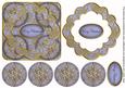 Pale Blue Goldflake Merry Christmas 3D Rosette Topper