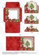 Elegant Tree Red Poin Mini Card Evelope Scallop Stacker