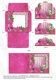 Pink Poinsettia Mini Card Envelope Scallop Bottom Stacker