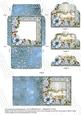 Blue Snowscene Mini Card Envelope Scallop Bottom Stacker