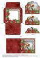 Red Robin Poin Mini Card Envelope Scallop Bottom Stacker