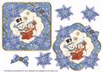 Singing Snowman Blue Poin Fancy Decoupage Topper