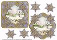 Blue Snowscene Flake Fancy Decoupage Topper