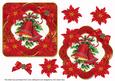 Red Christmas Bells Poin Fancy Decoupage Topper