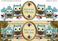 Blue Owls Sent with Love Large Dl Decoupage Topper