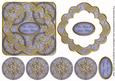 Pale Blue Goldflake Our House to Yours 3D Rosette Topper