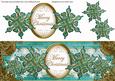 Teal Goldflake Merry Christmas Large Dl Topper