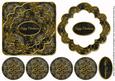 Black Goldflake Happy Christmas 3D Rosette Topper