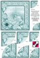 Village Church Teal Tone Poinsettia 6in Duo Corner Stacker