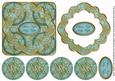 Dteal Goldflake Silent Night 3D Rosette Decoupage Topper