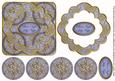 Pale Blue Goldflake Silent Night 3D Rosette Decoupage Topper