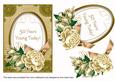 Cream Rose 50 Years Young! Oval 7x5in Decoupage Topper