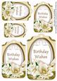 Cream Magnolia Birthday Wishes Sentiment Tag Sheet